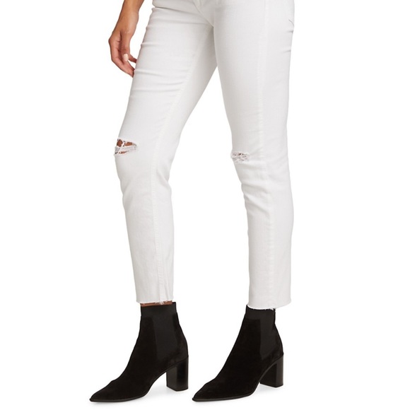 NWT rag & bone Jeans White Prospctr Dre Capri Distressed Size 26, 28, 29 or 30 - Picture 3 of 16